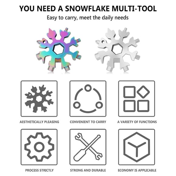 5/20$ 18-in-1 Snowflake Metallic Multitool - Picture 2 of 4
